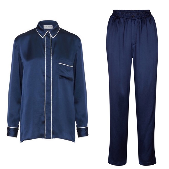 {Ganni} Trinity Seersucker Button Down/Trouser SET - Picture 7 of 15